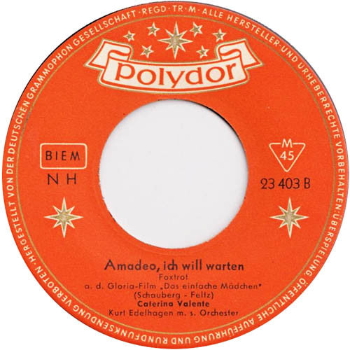 Caterina Valente - Tipitipitipso Vinyl Singles Vinyl Very Good (VG) <br> Hoes Generic