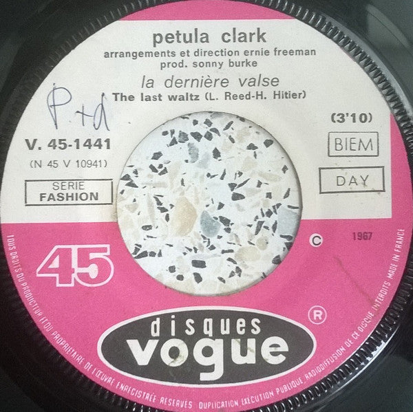 Petula Clark - La Dernière Valse Vinyl Singles Vinyl Very Good (VG) <br> Hoes Generic