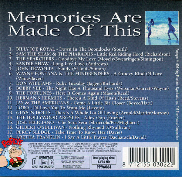 Various - Memories Are Made Of This (CD) Compact Disc Goede Staat