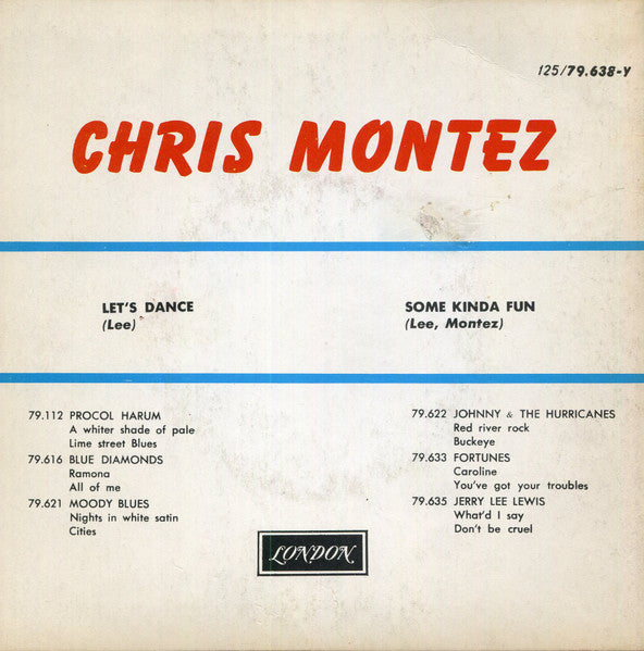 Chris Montez - Let's Dance Vinyl Singles Vinyl Very Good (VG) <br> Hoes Good Plus (G+)