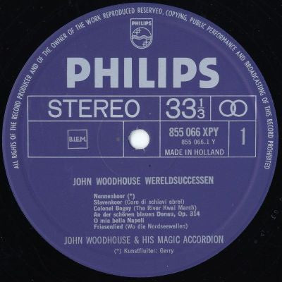 John Woodhouse En Kunstfluiter Gerry - John Woodhouse Wereldsuccessen (LP) Vinyl LP Vinyl Zeer Goed / Hoesje Goed "VINYLSINGLES.NL"