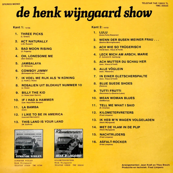 Henk Wijngaard - De Henk Wijngaard Show (LP) Vinyl LP Vinyl Very Good (VG) <br> Hoes Good Plus (G+)