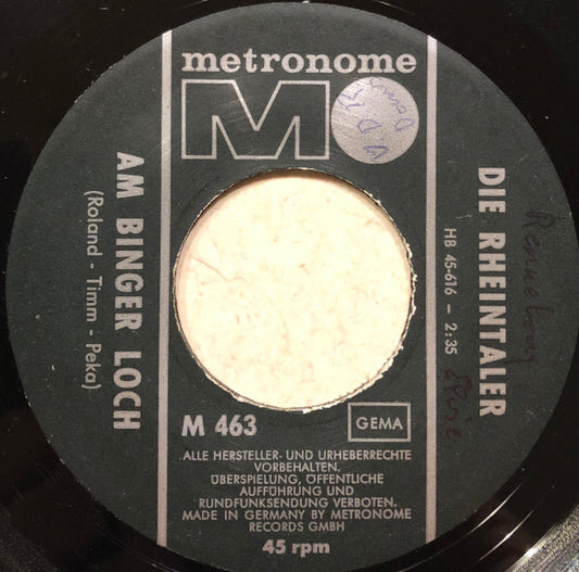 Rheintaler - Am Binger Loch Vinyl Singles Vinyl Very Good (VG) <br> Hoes Generic