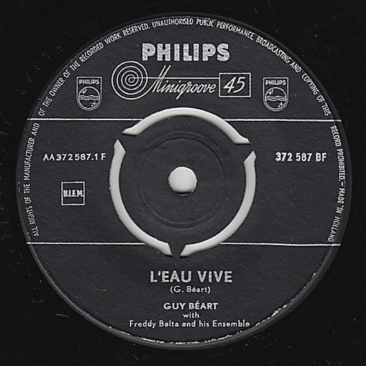 Guy Béart - L'eau Vive Vinyl Singles Vinyl Very Good (VG) <br> Hoes Generic