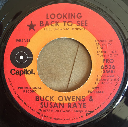 Buck Owens And Susan Raye - Looking Back To See Vinyl Singles Vinyl Goed / Hoes Generic