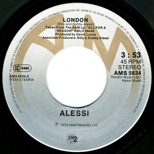 Alessi - Farewell Vinyl Singles Vinyl Zeer Goed / Hoesje Generic "VINYLSINGLES.NL"