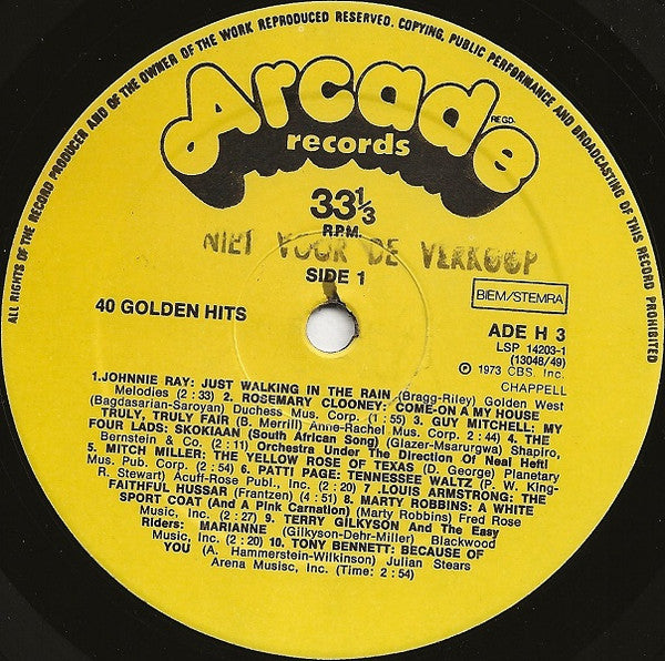 Various - ** Golden Hits (LP) Vinyl LP Vinyl Very Good (VG) <br> Hoes Good Plus (G+)