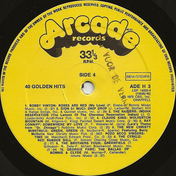 Various - ** Golden Hits (LP) Vinyl LP Vinyl Very Good (VG) <br> Hoes Good Plus (G+)