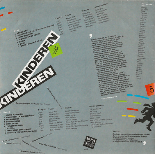 Kinderen voor Kinderen - Kinderen Voor Kinderen 5 (LP) Vinyl LP Vinyl Zeer Goed / Hoesje Goed "VINYLSINGLES.NL"