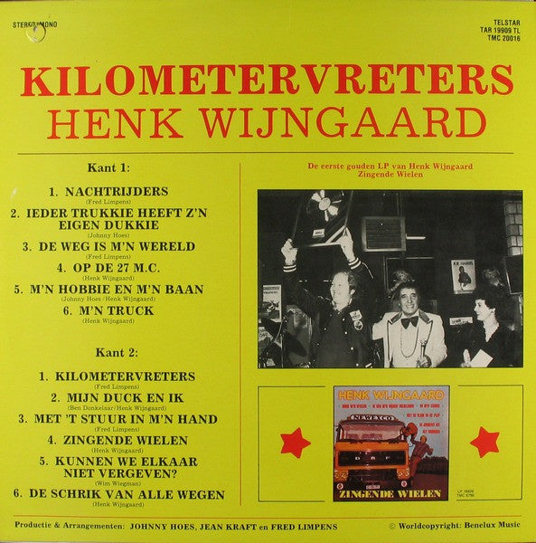 Henk Wijngaard - Kilometervreters (LP) Vinyl LP Vinyl Very Good (VG) <br> Hoes Good Plus (G+)