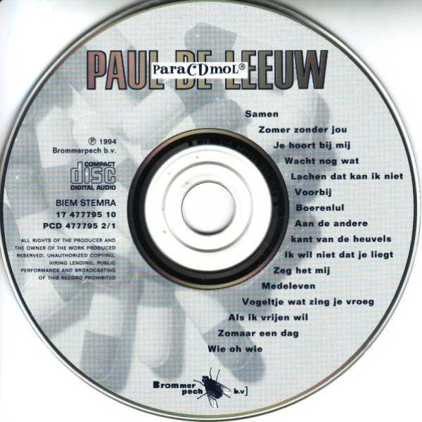 Paul de Leeuw / Bob De Rooy En Annie De Rooy - ParaCDmol / Pump Up De Valium! (CD) 71186 Compact Disc 2x Goede Staat