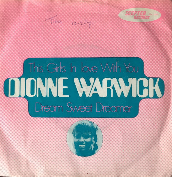 Dionne Warwick - This Girl's In Love With You Vinyl Singles Vinyl Very Good (VG) <br> Hoes Good Plus (G+)