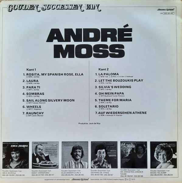 André Moss - Gouden Successen Van André Moss (LP) Vinyl LP Vinyl Very Good (VG) <br> Hoes Good Plus (G+)