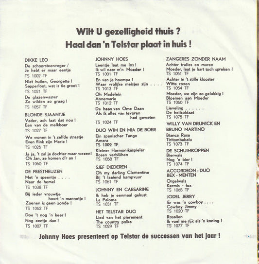 Zangeres Zonder Naam - Mamma Vinyl Singles Vinyl Zeer Goed / Hoesje Goed "VINYLSINGLES.NL"