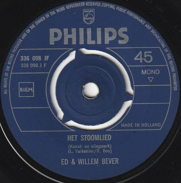 Ed + Willem Bever - Het Stoomlied Vinyl Singles Vinyl (VG) <br> Hoes (G+)