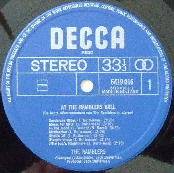 Ramblers - At The Ramblers' Ball (LP) Vinyl LP Vinyl Very Good (VG) <br> Hoes Good Plus (G+)