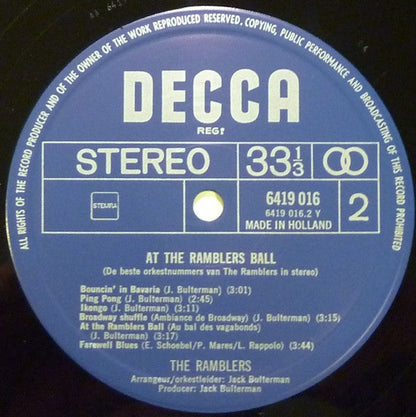 Ramblers - At The Ramblers' Ball (LP) Vinyl LP Vinyl Very Good (VG) <br> Hoes Good Plus (G+)
