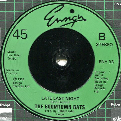 Boomtown Rats - Diamond Smiles Vinyl Singles Vinyl Very Good (VG) <br> Hoes Generic