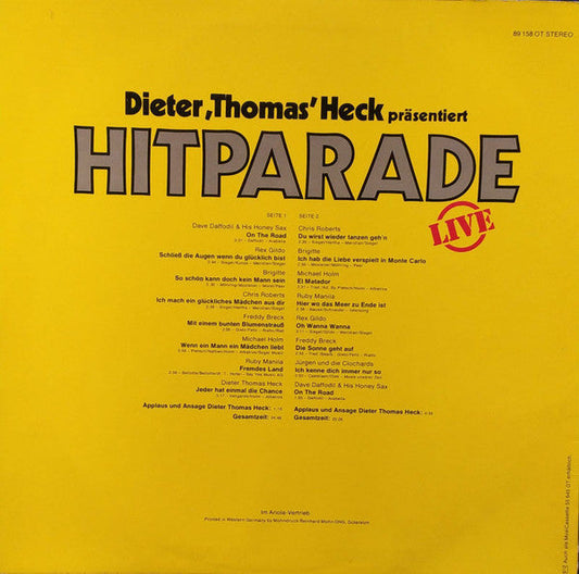 Various - Dieter Thomas Heck Präsentiert Hitparade Live (LP) Vinyl LP Vinyl Zeer Goed / Hoesje Goed "VINYLSINGLES.NL"