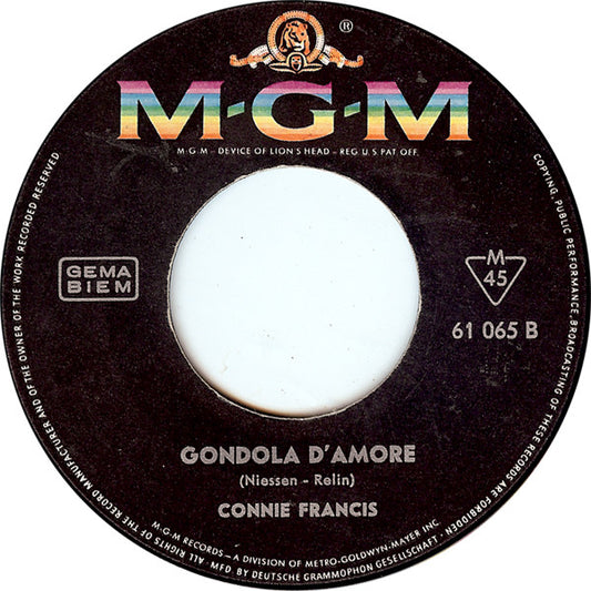Connie Francis - Wenn Du Gehst Vinyl Singles Vinyl Zeer Goed / Hoesje Generic "VINYLSINGLES.NL"