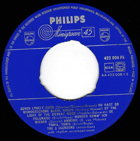 3 Jacksons - Accordion With Rhythm Accompaniment (EP) Vinyl Singles EP Hoes: Generic