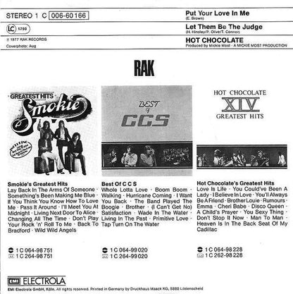 Hot Chocolate - Put Your Love In Me (B-Keus) Vinyl Singles Vinyl Goed / Hoes Redelijk