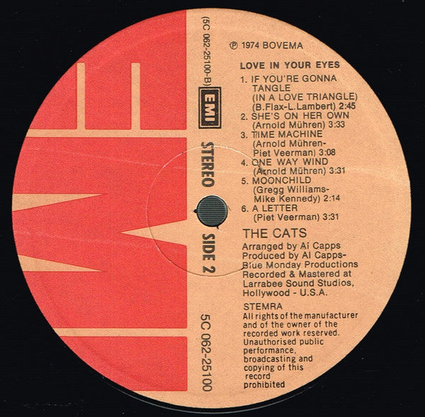 Cats - Love In Your Eyes (LP) Vinyl LP Vinyl Very Good (VG) <br> Hoes Good Plus (G+)