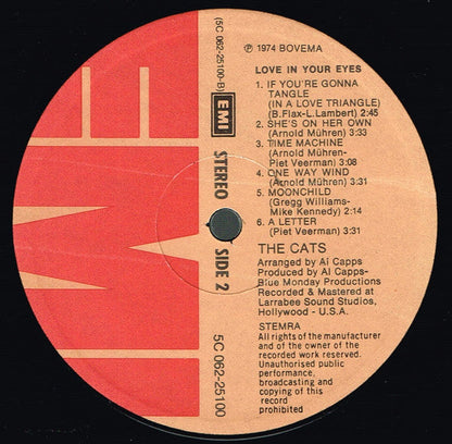 Cats - Love In Your Eyes (LP) Vinyl LP Vinyl Very Good (VG) <br> Hoes Good Plus (G+)