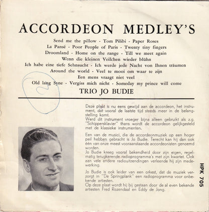 Trio Jo Budie - Accordeon Medley's Vinyl Singles Vinyl Very Good (VG) <br> Hoes Good Plus (G+)