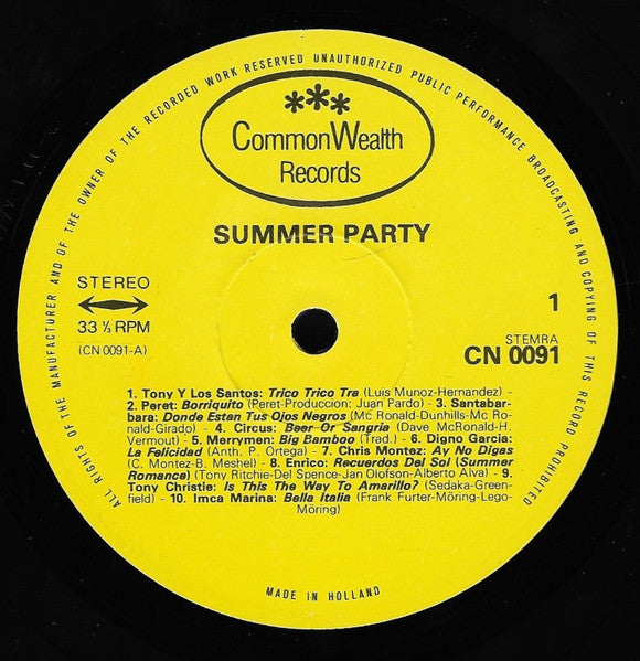 Various - Summer Party (LP) 50416 Vinyl LP Dubbel Goede Staat