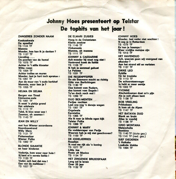 Johnny En Mary - Daar Bij Die Molen Vinyl Singles Vinyl Zeer Goed / Hoesje Goed "VINYLSINGLES.NL"