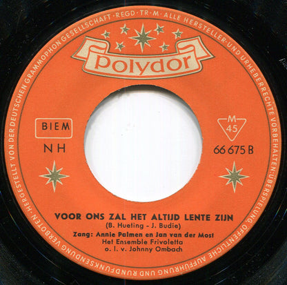 Annie Palmen en Jan van der Most - Speel Nog Eenmaal Voor Mij Habanero Vinyl Singles Vinyl Very Good (VG) <br> Hoes Good Plus (G+)