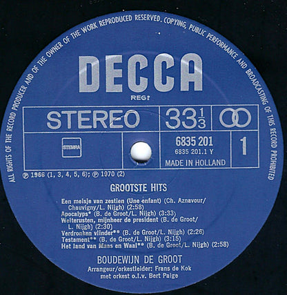 Boudewijn De Groot - Grootste Hits (LP)