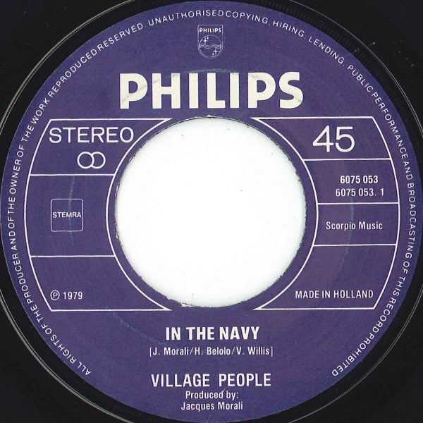 Village People - In The Navy Vinyl Singles Vinyl Very Good (VG) <br> Hoes Generic