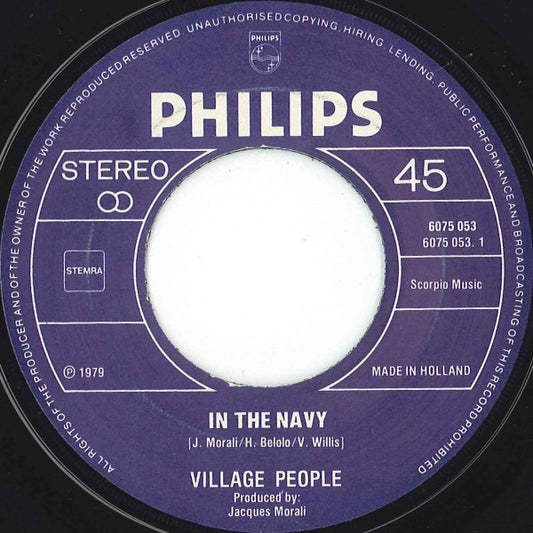 Village People - In The Navy Vinyl Singles Vinyl Very Good (VG) <br> Hoes Generic