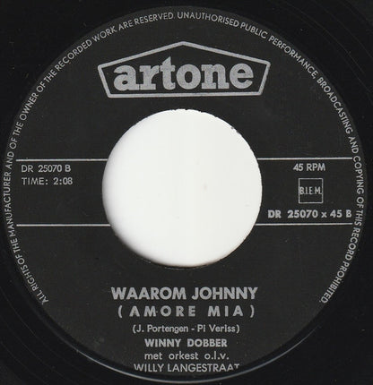 Winny Dobber - Nooit Op Zondag(Les Enfants Du Piree) Vinyl Singles Vinyl Very Good (VG) <br> Hoes Generic