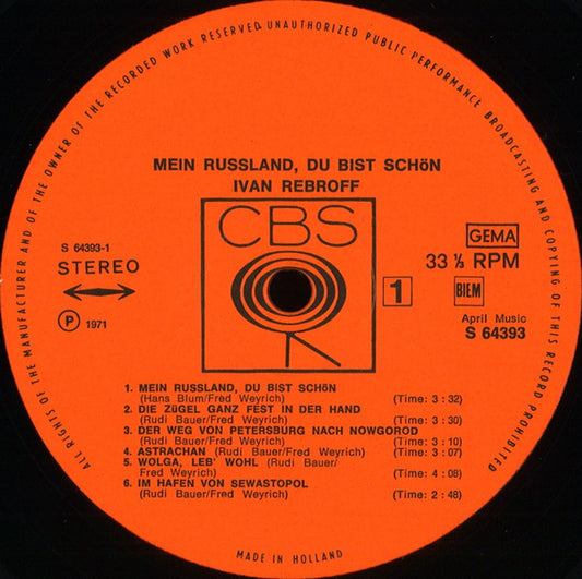 Ivan Rebroff - Mein Russland, Du Bist Schön (LP) 51957 Vinyl LP Vinyl Goed / Hoesje Slecht "VINYLSINGLES.NL"