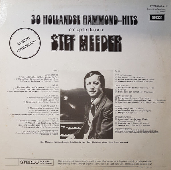 Stef Meeder - 30 Hollandse Hammond Hits Om Op Te Dansen (LP) 50577 Vinyl LP Goede Staat