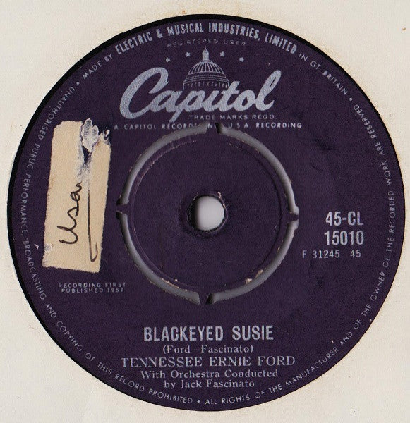 Tennessee Ernie Ford - Blackeyed Susie Vinyl Singles Vinyl Very Good (VG) <br> Hoes Generic