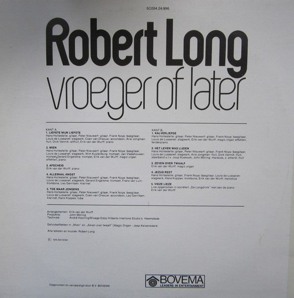 Robert Long - Vroeger Of Later (LP) 50902 Vinyl LP Goede Staat