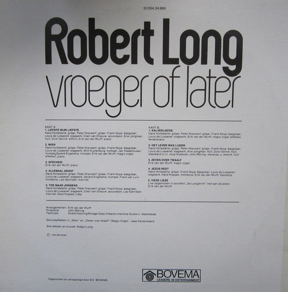 Robert Long - Vroeger Of Later (LP)