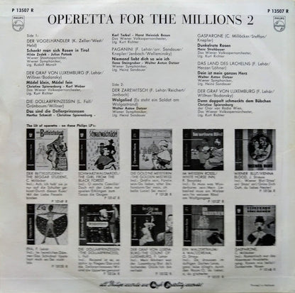 Various – Operetta For The Millions * (**") Vinyl LP 10" Vinyl Very Good (VG) <br> Hoes Good Plus (G+)