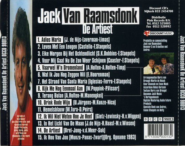 Jack van Raamsdonk - De Artiest (CD) Compact Disc Goede Staat