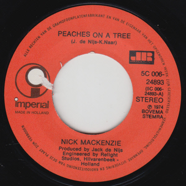 Nick MacKenzie - Peaches On A Tree Vinyl Singles Vinyl Goed / Hoes Generic