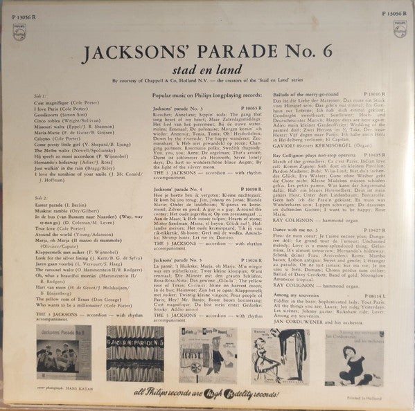 3 Jacksons - Jacksons' Parade No. 6 (10") 50483 Vinyl LP 10" Goede Staat