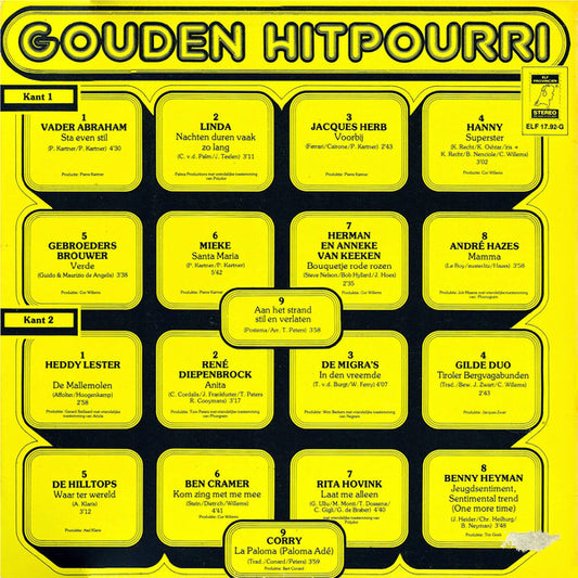 Various - Gouden Hitpourri (LP) Vinyl LP Vinyl Zeer Goed / Hoesje Goed "VINYLSINGLES.NL"