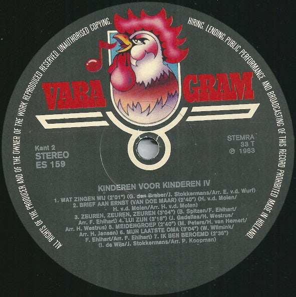 Kinderen voor Kinderen - Kinderen Voor Kinderen 4 (LP) Vinyl LP Vinyl Very Good (VG) <br> Hoes Good Plus (G+)