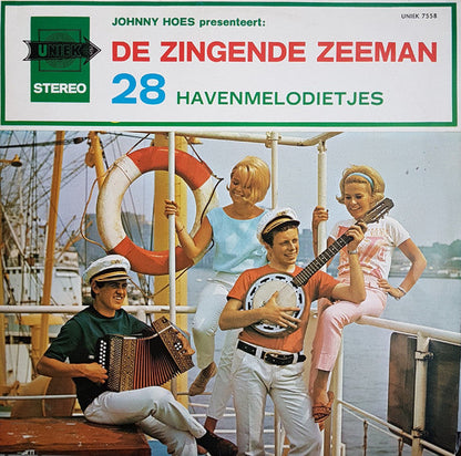 Johnny Hoes - De Zingende Zeeman - ** Havenmelodietjes (LP) Vinyl LP Vinyl Very Good (VG) <br> Hoes Good Plus (G+)