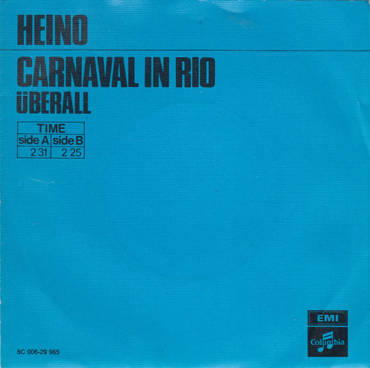 Heino - Carnaval In Rio (B-Keus) Vinyl Singles Vinyl Goed / Hoes Redelijk