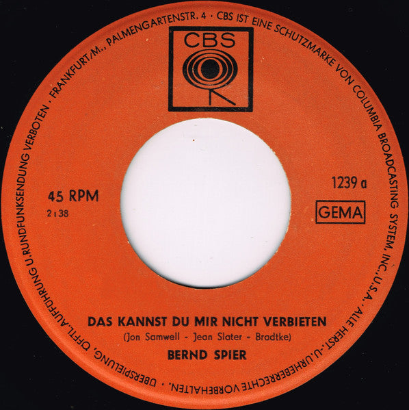 Bernd Spier - Das Kannst Du Mir Nicht Verbieten 33048 – VINYLSINGLES.NL